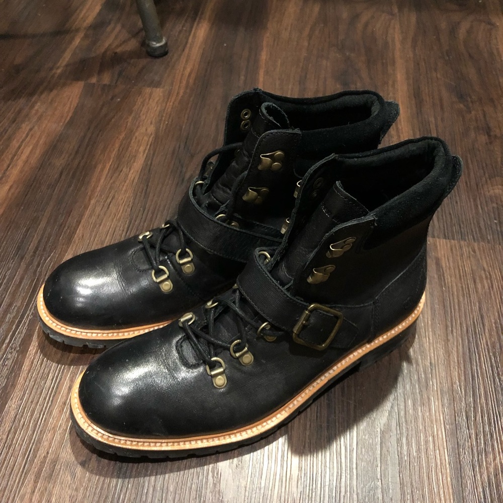 Andrew Marc (Marc Jacobs) Black Faux Leather Boots